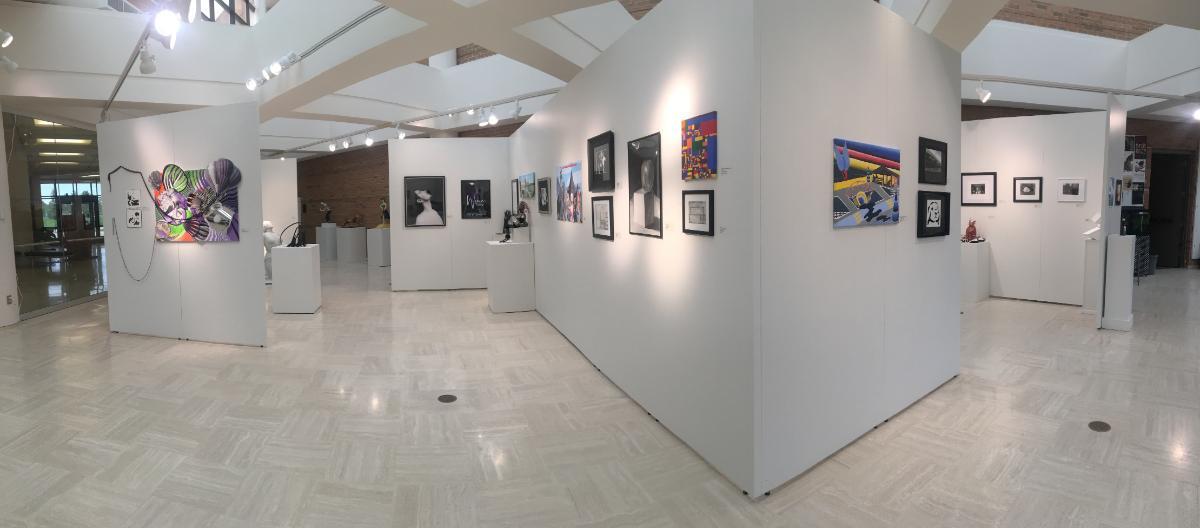 a panoramic view of the gallery during the 13th annual student show